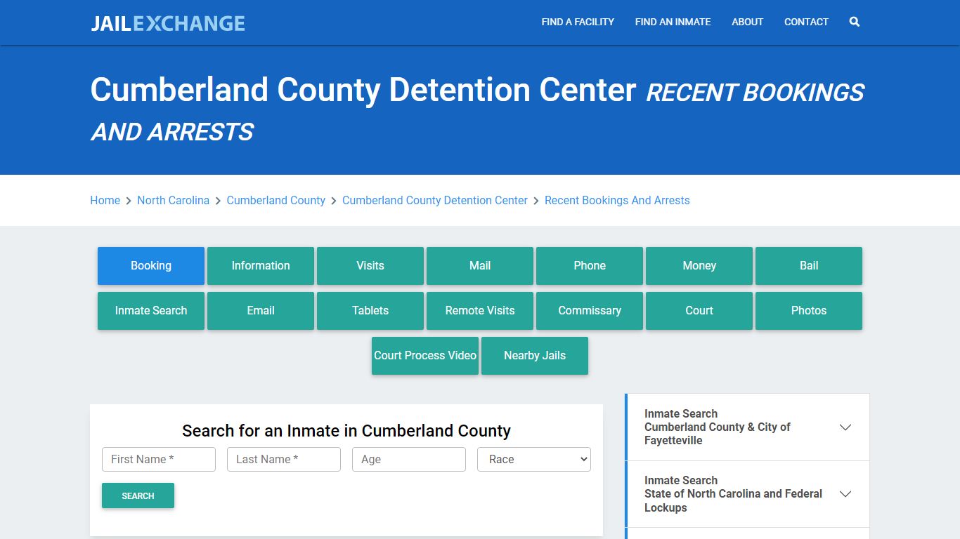 Cumberland County Detention Center Recent Bookings And Arrests