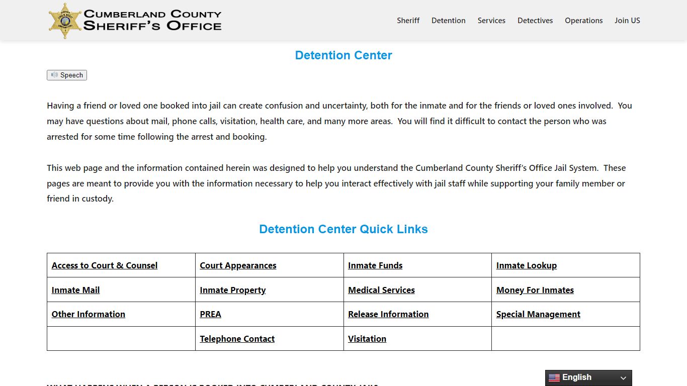 Detention Center – Cumberland County Sheriff's Office - CCSONC